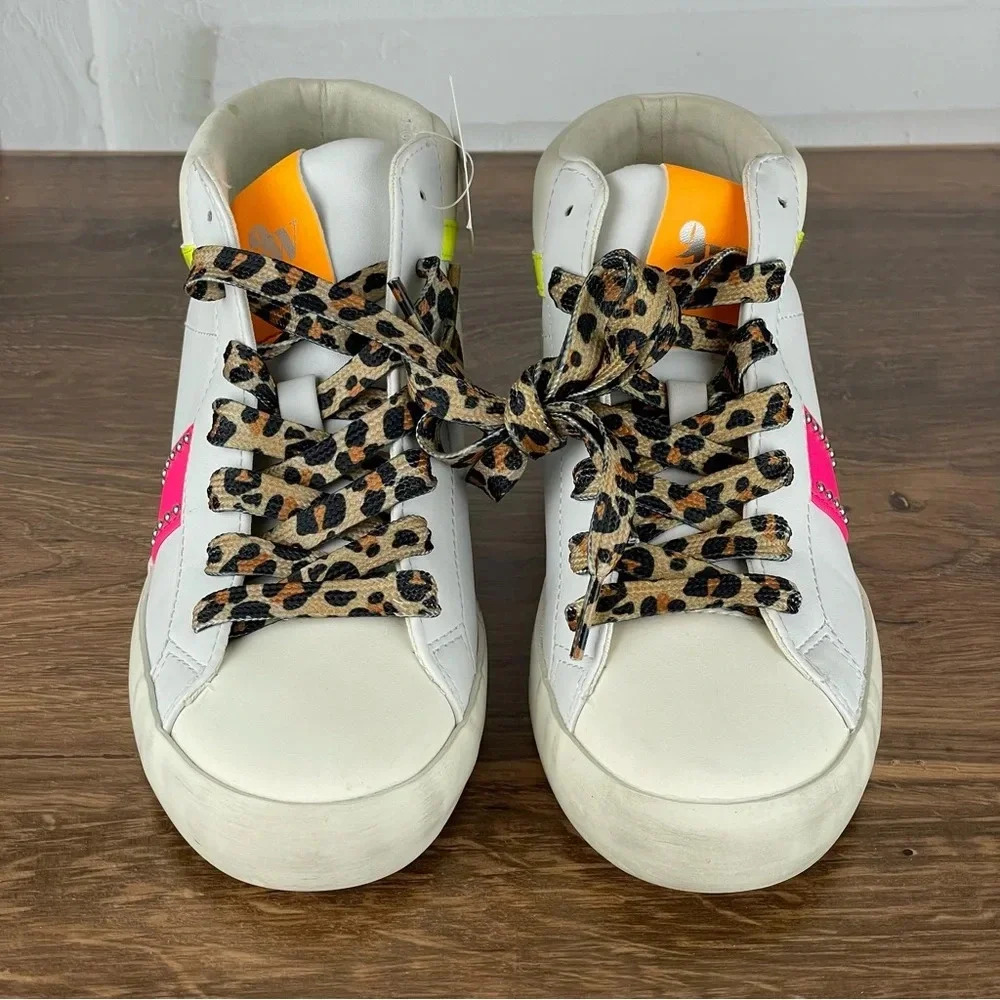 Nine West Stunnah Women's High-Top Sneakers size 5.5 vintage effect - Picture 2 of 9